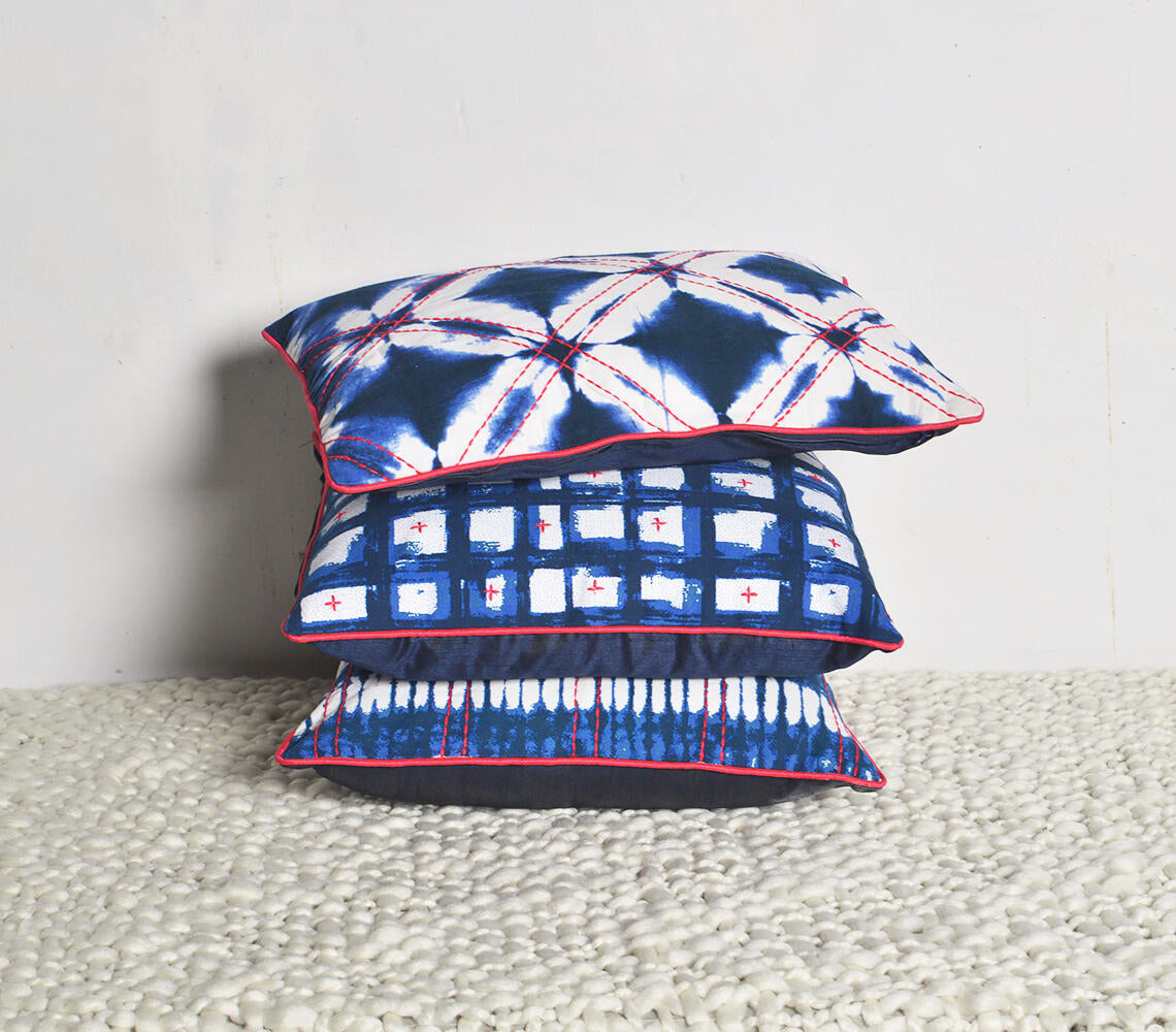 Ikat & Kantha Cushion Cover