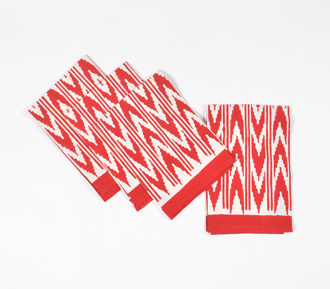 Printed Fiery Ikat Napkins (set of 4)