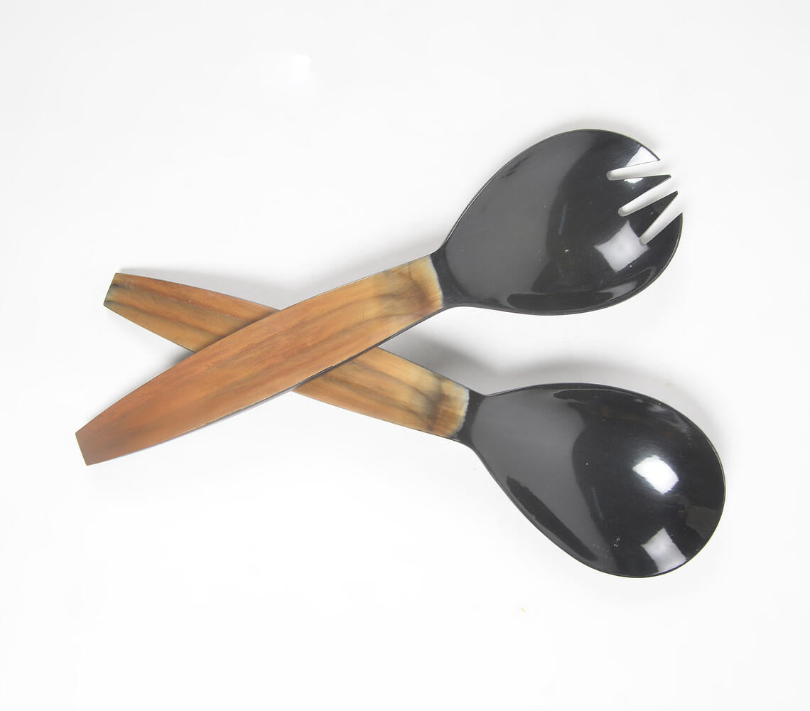 Horn & Bone Hand Cut Salad Servers (Set of 2)