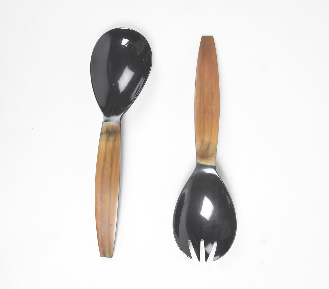 Horn & Bone Hand Cut Salad Servers (Set of 2)