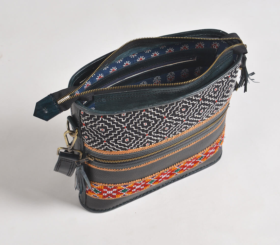 Embroidered Leather Crossbody Bag 3